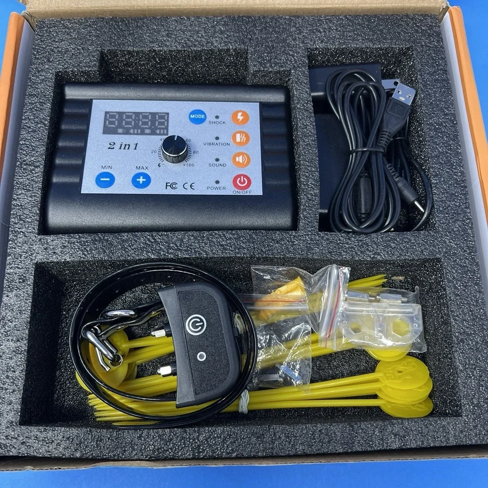 Justpet 2in1 Dog Training Collar Wireless Fence System Rechargeable Pet Trainer